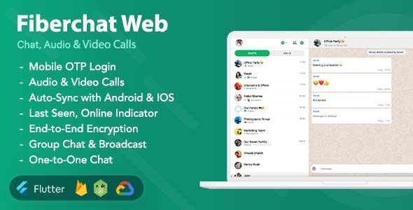 Fiberchat Web v1.0.6 聊天与通话网页应用 | Flutter网页应用