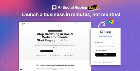 AI Social Replier SaaS v1.0 – GPT Response Generator | AI社交回复SaaS工具