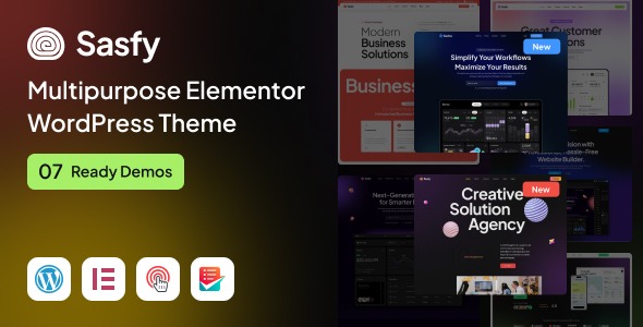 Sasfy v1.0.5 多功能Elementor WordPress主题 - 多用途网站建设解决方案
