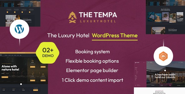 Tempa v1.0 豪华酒店WordPress主题 - 高端酒店网站解决方案