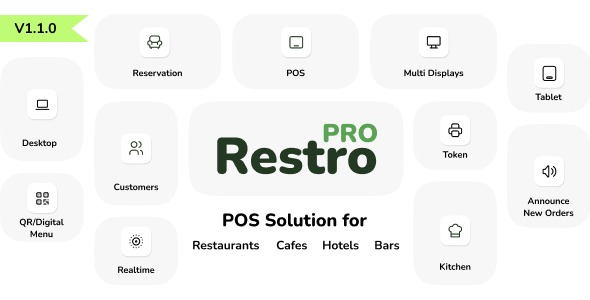 RestroPRO SaaS v1.6.0 – 餐厅、咖啡馆、酒店、食品车的POS软件