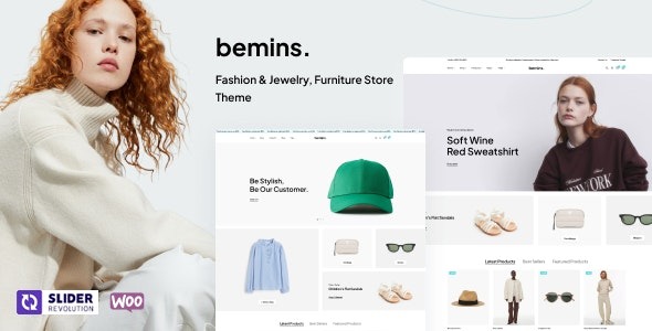 Bemins (v1.1.4) 时尚与珠宝、家具商店主题 - 专为WooCommerce设计的时尚商店模板
