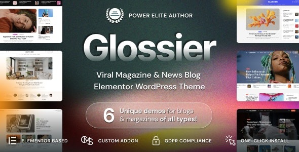 Glossier v1.1.1 Newspaper & Viral Magazine WordPress Theme - 新闻与病毒式杂志WordPress主题