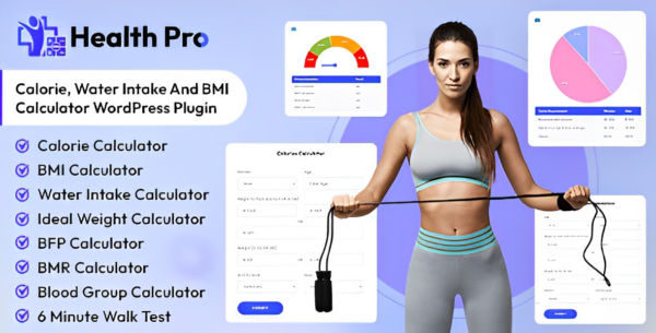 Health Pro (v1.0.7) 卡路里、饮水和BMI计算器WordPress插件