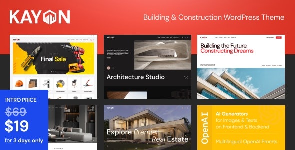 Kayon v1.3.0 建筑与施工WordPress主题 - 专业建筑行业网站解决方案