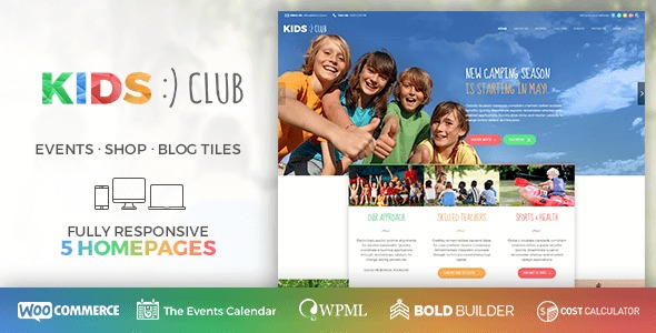 Kids Club v1.3.5 幼儿园、学校与营地WordPress主题