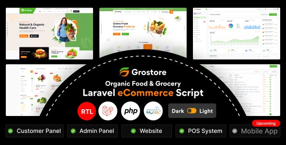 GroStore v4.5.0 食品与杂货 Laravel 电子商务系统带管理面板