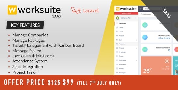 Worksuite Saas v5.5.0.3 v5.3.61 + v5.3.84 + v5.2.9 + v5.2.8.1 v5.3.54 + Addons - 高效SaaS项目管理解决方案