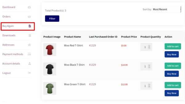 Buy Again for WooCommerce v5.1.0 - WooCommerce再次购买插件