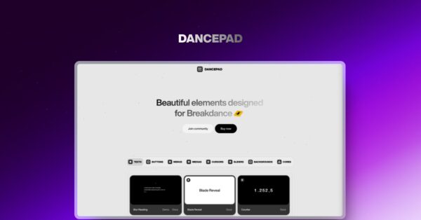 Dancepad v1.3.1 适用于Breakdance的美丽元素插件