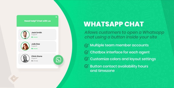 WhatsApp Chat Pro By QuadLayers v7.6.3 - 专业WhatsApp聊天插件