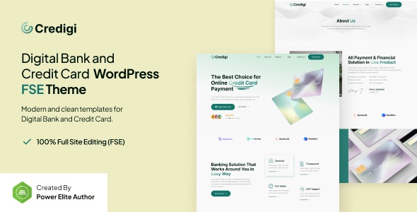 Credigi (v1.0.0) 数字银行与信用卡FSE WordPress主题