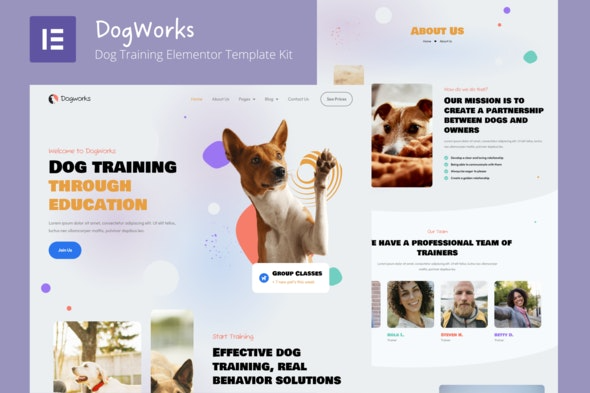 DogWorks – 狗狗训练Elementor模板套件