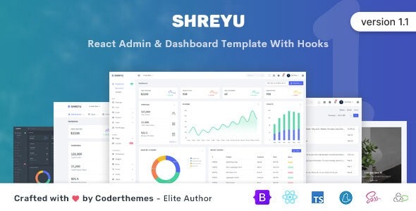 Shreyu v1.0.0 React Admin & Dashboard Template - 响应式React后台管理仪表盘模板