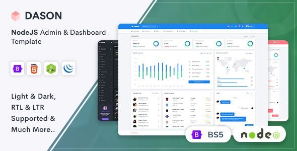 Dason v1.0 Nodejs Admin & Dashboard Template - 响应式Nodejs后台管理仪表盘模板