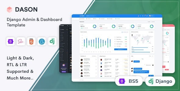 Dason Django Admin & Dashboard Template 7 April 2022 - Django后台管理仪表盘模板