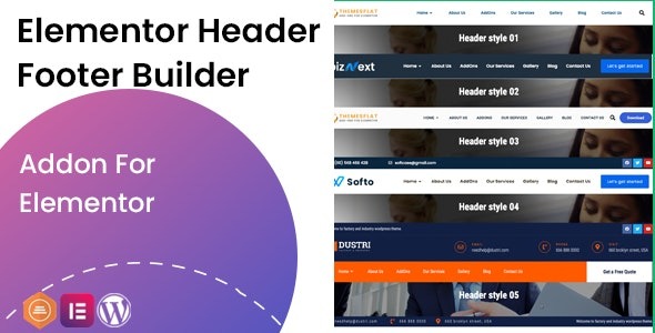 Elementor Header Footer Builder Addon v1.0.3 - WordPress页眉页脚构建器插件