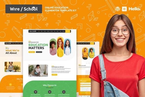 Wire School – 在线教育Elementor模板套件 | 教育网站模板