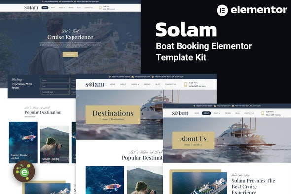 Solam - 游艇预订Elementor Pro模板套件