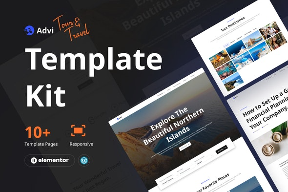 Advi – 创意旅游和旅行Elementor Pro模板套件