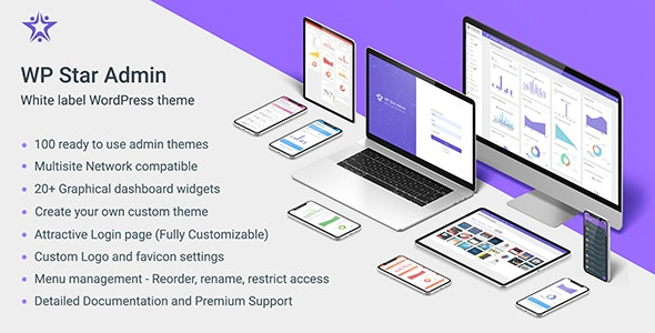 WP Star v1.3 白色标签WordPress后台主题