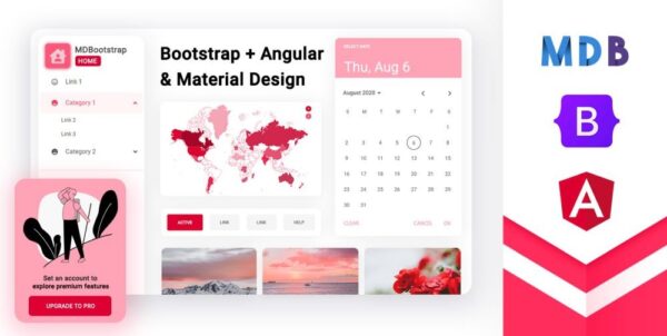 MDB 5 Angular PRO Advanced v4.0.0 - 专业Angular UI工具包高级版
