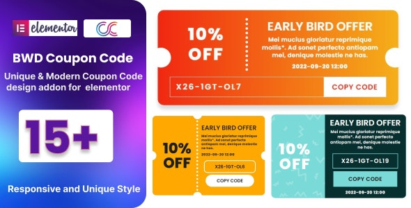 BWD Coupon Code for Elementor v1.0 - Elementor优惠券代码WordPress插件