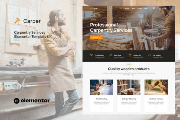 Carper – 木匠与工匠Elementor模板套件