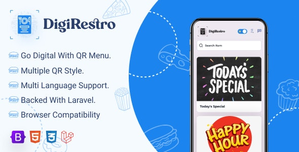 DigiRestro v1.0 单所有者多餐厅QR菜单生成器