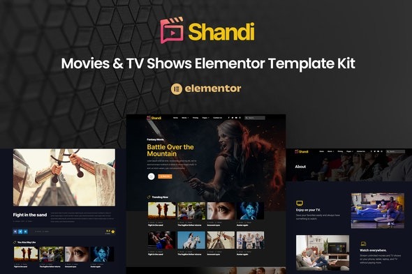 Shandi – Movies & TV Shows Elementor Template Kit - 影视娱乐Elementor模板套件