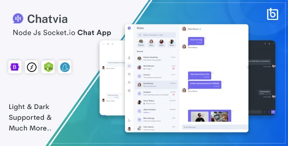 Chatvia v2.2.0 Nodejs Socket.io Chat App - 实时聊天应用解决方案