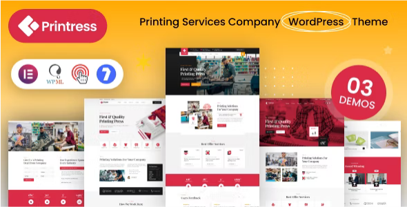 Printress (v1.0) 印刷服务公司WordPress主题