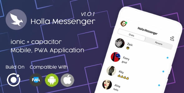 Holla Messenger v1.0.1 – Ionic 6 – Pwa移动应用 – 即时通讯解决方案