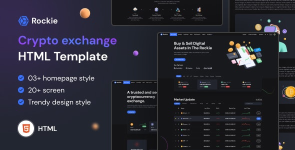 Rockie v1.0 - 加密货币交易所HTML模板