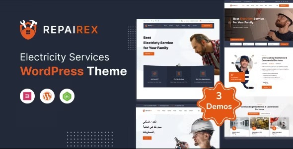 Repairex v1.0 Electricity Services WordPress Theme - 电力服务WordPress主题