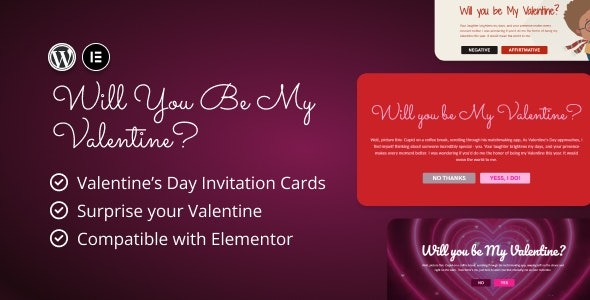 Valentine’s Day Invitations for Elementor v1.0.0 - 情人节邀请函Elementor模板