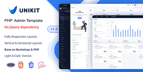 Unikit – 多功能应用管理仪表板模板 | 高效后台管理解决方案