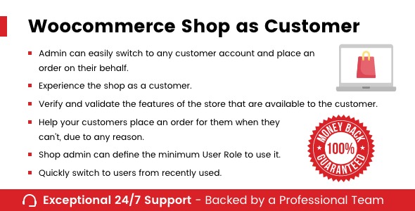 WooCommerce Shop As Customer v1.1.4 - 让您以客户身份浏览商店的WooCommerce插件
