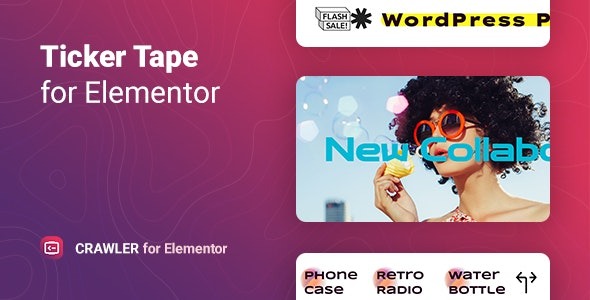 Crawler v1.0.6 Ticker Plugin for Elementor - 轻量级Elementor水平新闻跑马灯插件