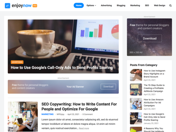 Activated* EnjoyNow Pro (v1.1.4) - 专业WordPress主题，提升网站体验