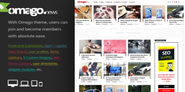 Omago News v3.2 用户个人资料会员与内容分享主题