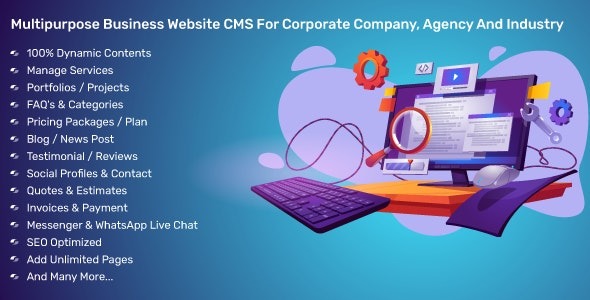 Multipurpose Business Website CMS For Corporate Company, Agency And Industry 4.2.0 - 多功能企业网站CMS系统，适用于公司、机构和工业