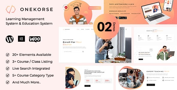 Onekorse (v1.0.5) LMS 教育主题 - 单课程学习管理系统WordPress主题