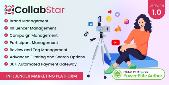 CollabStar v1.0 – 影响力营销平台 WordPress主题