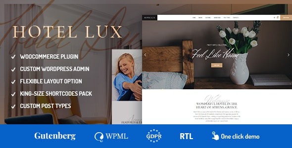 Hotel Lux (v1.3.3) 度假村与水疗中心 WordPress 主题