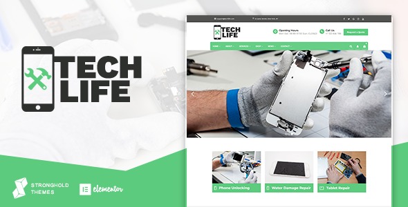 TechLife v16.0 Mobile - 科技与电子维修店WordPress主题