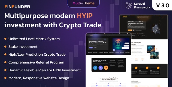 FinFunder v4.2 HYIP投资与加密货币交易平台 - Matrix平台上的投资解决方案