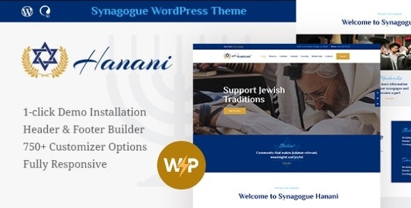 Hanani v1.2.10 犹太社区与犹太教堂WordPress主题 - 专为犹太社区设计的响应式网站模板