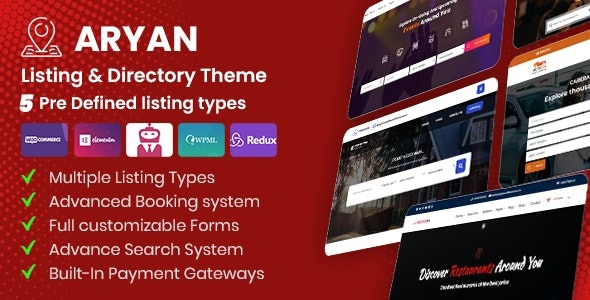 Aryan (v1.6) 列表与目录WordPress主题 - 高效分类与展示解决方案