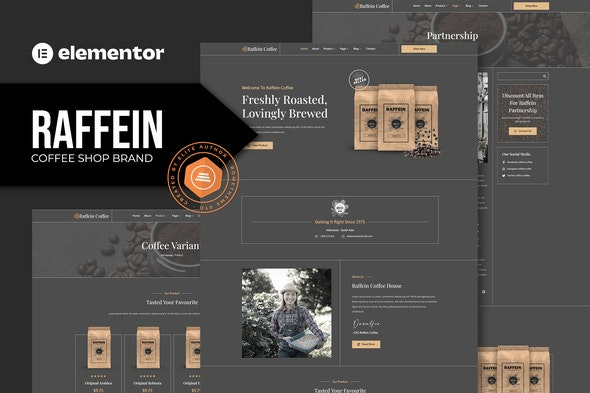 Raffein – 咖啡店品牌Elementor模板套件